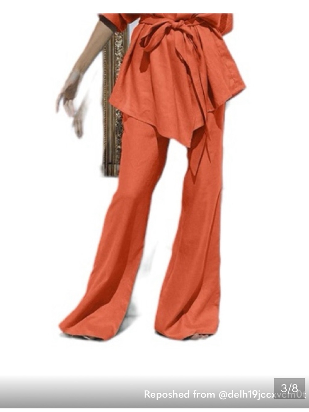 Commense Two Pants Set XS Cotton Linen orange Oversized Boho NEW resort summer - Picture 4 of 16